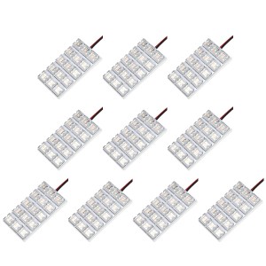 10個セット●● 12V FLUX15連 3×5 LED 基板 端子形状T10 ルームランプ ホワイト