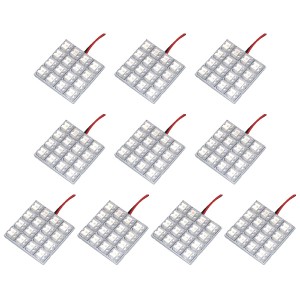 10個セット●● 12V FLUX16連 4×4 LED 基板 端子形状T10 ルームランプ ホワイト