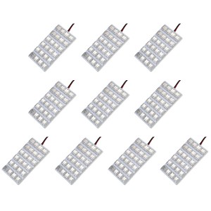 10個セット●● 12V FLUX24連 4×6 LED 基板 端子形状T10×28mm ルームランプ ホワイト