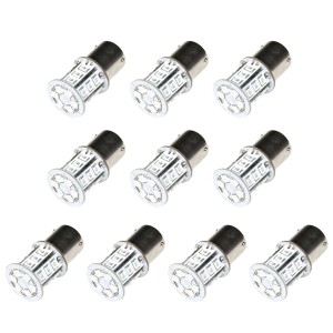 10個セット●● 12V 24連 S25 ピン角違い LED 球 オレンジ アンバー 無極性 ウインカー BAU15s 1156 150度