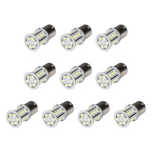 10個セット●● 12V SMD24連 S25シングル/G18 （BA15s） 1156 LED 電球 ホワイト 無極性 バック球 ナンバー灯 ハイマウントストップ球