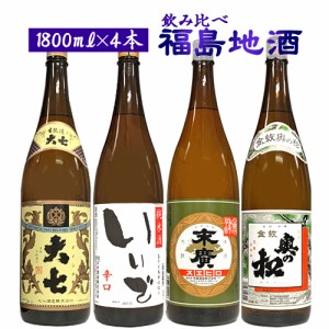 お酒　日本酒 セット 1800ml 送料無料 福島地酒 4本セット 1800ml×4　日本酒王国 夢の競宴 福島県の有名酒蔵の一升瓶の４本セット　※リ