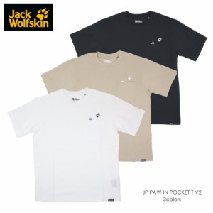 交換送料片道無料 ジャックウルフスキン Jack Wolfskin Tシャツ JP PAW IN POCKET T V2 5023432 ホワイトラッシュ ホワイトペッパー ファ