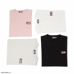 交換送料片道無料 フィラ FILA ｘ BE:FIRST ロゴ刺繍ワッペン Tシャツ ホワイト（01） グレー（04） ブラック（08） ピンク（19） FB0782