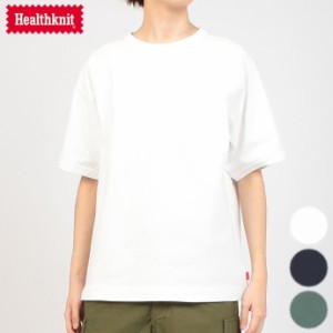 交換送料片道無料 ヘルスニット Healthknit メンズ ウェア マックスウェイト ラグランスウェット型 半袖 Tシャツ 51022 オフ ネイビー テ