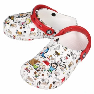 交換送料片道無料 子供 クロックス crocs サンダル ピーナッツ クラシック クロッグ キッズ PEANUTS CLASSIC CLOG KIDS ホワイト/マルチ 