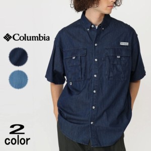 コロンビア Columbia ウェア バハマ2 デニム ショートスリーブシャツ Bahama2 Denim S/S Shirt PM0295 464（カレッジネイビーデニム） 46