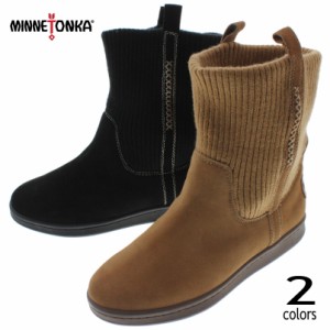 ミネトンカ MINNETONKA ニット ブーツ KNIT BOOTS シナモン ブラック 18M03