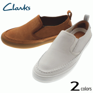 クラークス Clarks ケセル スリップ Kessell Slip 093J ホワイト (WHIT) タン (TAN)