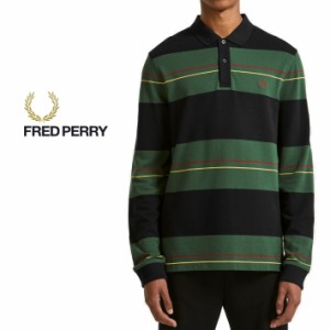 フレッドペリー FRED PERRY ポロシャツ パネルストライプ ピケシャツ ネイビー M5506-608