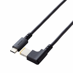 エレコム(ELECOM) DC-PDLE20BK(ブラック) ノートPC用充電ケーブル(USB Type-C/DC角コネクター/100W) 約2m