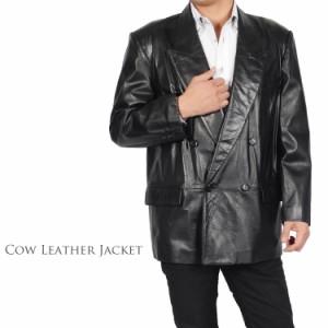 牛革メンズギフトレザージャケットシニア黒ファッションプレゼント秋冬レザーファッション(No.2270-335)