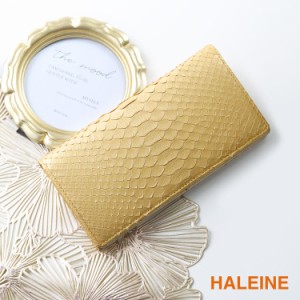 HALEINE[アレンヌ]ダイヤモンドパイソン一枚革長財布 蛇革 二つ折束入れ/レディース(No.06000755)