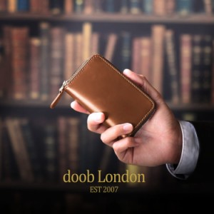 コードバン ミニ財布 メンズ doob London ブランド ラウンドファスナー キャッシュレス 財布 ミニマリスト 小さい財布 コンパクト財布 男