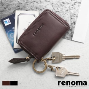 renoma 牛革 メンズ キーケース 内側 ゴート 山羊革 本革 カードケース ラウンドファスナー(09000219r)