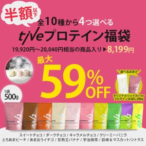 【半額以下】プロテイン福袋 Wプロテイン tive（ティブ）選べる4個入り(500g×4) シェイカーかお試し200gおまけ選べる