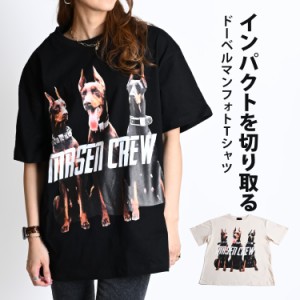 Tシャツ レディース メンズ 半袖 半袖tシャツ アニマル 動物 犬 ドーベルマン プリント トップス 春 夏  rb60845