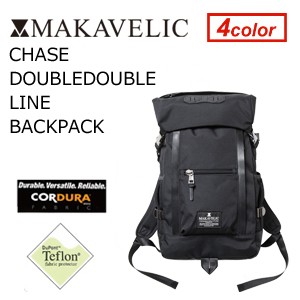 送料無料 MAKAVELIC CHASE DOUBLE LINE BACKPACK マキャベリック チェスダブルライン バックパック ブラック