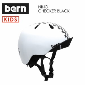 送料無料 bern バーン 子供用 ヘルメット スケボー スノボー 自転車 ジャパンフィット●NINO CHECKER BLACK VISOR付 VJBWBC