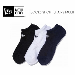 NEW ERA ニューエラ アパレル 靴下 スニーカーソックス 3足パック●SOCKS SHORT 3PAIRS MULTI ソックス ショート 3ペア マルチ