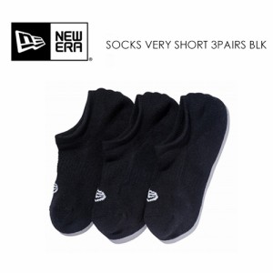 NEW ERA ニューエラ 靴下 スニーカーソックス 3足パック●SOCKS VERY SHORT 3PAIRS BLK ソックス ベリーショート 3ペア ブラック