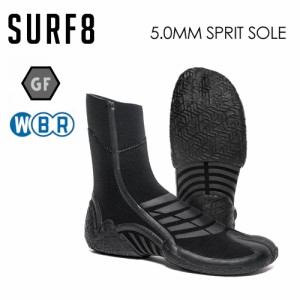 SURF8 サーフエイト 防寒対策 ブーツ●5mm スプリットソールブーツ グラフェンブラック起毛 83F1G3