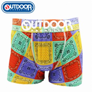 OUTDOOR メンズ　ボクサーパンツ　バンダナ　150レッド　下着　前閉じ　　送料無料