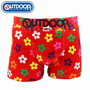 メンズ　ボクサーパンツ　花柄　レッド　下着　前閉じ OUTDOOR