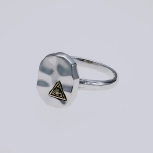 【送料無料】ZOCALO ソカロ  HAMMERED TEXTURE PLATE RING（EYE OF PROVIDENCE） 槌目・プレート・リング (アイ・オブ・プロビデンス) ZR