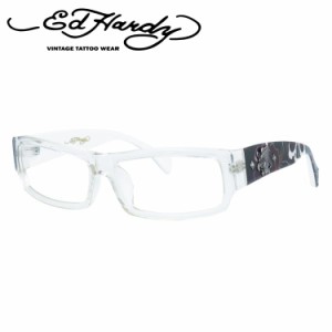 エドハーディー メガネフレーム EdHardy 眼鏡 EHOA002 2 CRYSTAL クリスタル メンズ レディース ダテメガネ 紫外線対策