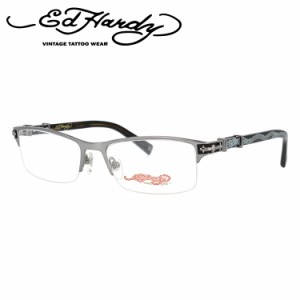 エドハーディー メガネフレーム EdHardy 眼鏡 EHOA010 4 S.GUNMETAL シルバーガンメタル メンズ レディース ダテメガネ 紫外線対策