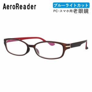 エアロリーダー PC眼鏡 老眼鏡 ブルーライトカット アジアンフィット AEROREADER GR17 BR/RE 53