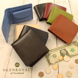 グレンロイヤル 折財布 GLENROYAL 03-4128 全8カラー ブライドルレザー BRIDLE LEATHER メンズ 二つ折り財布 小銭入れ付 レザー
