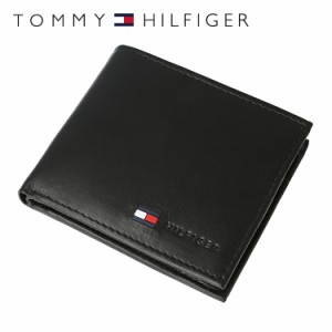トミーヒルフィガー 二つ折り財布 TOMMY HILFIGER 31TL25X016-001（0096-5475/01） ブラック 小銭入れ有 レザー 革 プレゼント