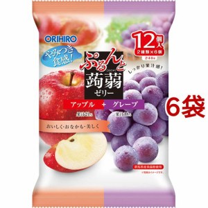 ぷるんと蒟蒻ゼリー パウチ アップル+グレープ(20g*12コ入*6セット)[ダイエットゼリー]