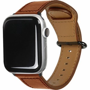 EGARDEN Apple Watch 44mm／42mm用 GENUINE LEATHER STRAP ブラウン(1個)[健康家電・美容家電 その他]