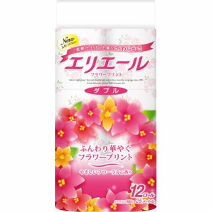 エリエール トイレットティシュー フラワープリント ダブル(12ロール)[トイレットペーパー ダブル]