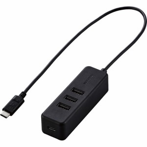 USBハブ タイプC USB2.0 USBメス*3ポートマグネット付 ブラック U2HC-T431PBK(1個)[情報家電　その他]