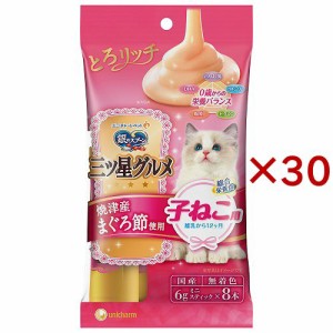 銀のスプーン 三ツ星グルメ おやつ 子猫用 総合栄養食 とろリッチ 焼津産まぐろ節使用(8本入×30セット(1本6g))[猫用品]