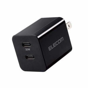 エレコム USB Type-C 充電器 PD 対応 最大出力20W タイプC*2 小型 軽量 ブラック(1個)[充電器・バッテリー類]
