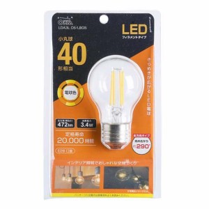 LED電球 フィラメント 小丸球 E26 40形相当 電球色 LDA3L C6／LBG5(1個)[蛍光灯・電球]