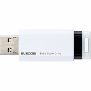 エレコム SSD 外付け ポータブル 1TB 小型 ノック式 ホワイト ESD-EPK1000GWH(1個)[情報家電　その他]