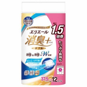 エリエール 消臭+ しっかり香る フレッシュクリアの香り たっぷり長持ち ダブル(12ロール入)[トイレットペーパー ダブル]