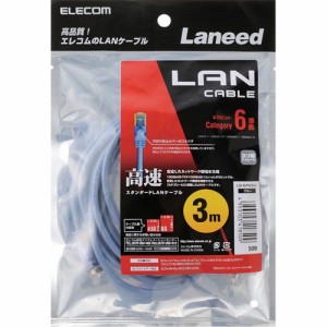 エレコム LANケーブル CAT6 準拠 3m ブルー LD-GPN／BU3(1本)[情報家電　その他]