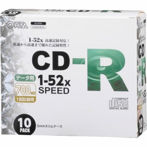 CD-R 52倍速対応 データ用 スリムケース入リ PC-M52XCRD10L(10個入)[CDメディア]