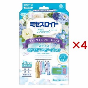 ミセスロイド フローラル ウォークインクローゼット用1年 防虫 ホワイトアロマソープ(3個入×4セット)[虫除け その他]