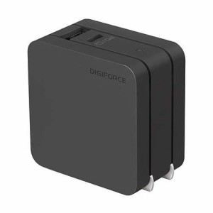 デジフォース Square スタイリッシュPD充電器 65W 1A1C ブラック D0035BK(1個)[電池・充電池・充電器]