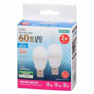 LED電球 小形 E17 60形相当 昼光色 LDA6D-G-E17 IS51 2P(2個入)[蛍光灯・電球]
