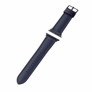 エレコム Apple Watch用ハイブリッドレザーバンド 45／44／42mm ネイビー(1個)[情報家電　その他]