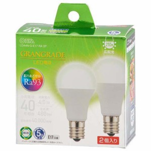 LED電球 小形 E17 40形相当 昼白色(2個入)[蛍光灯・電球]